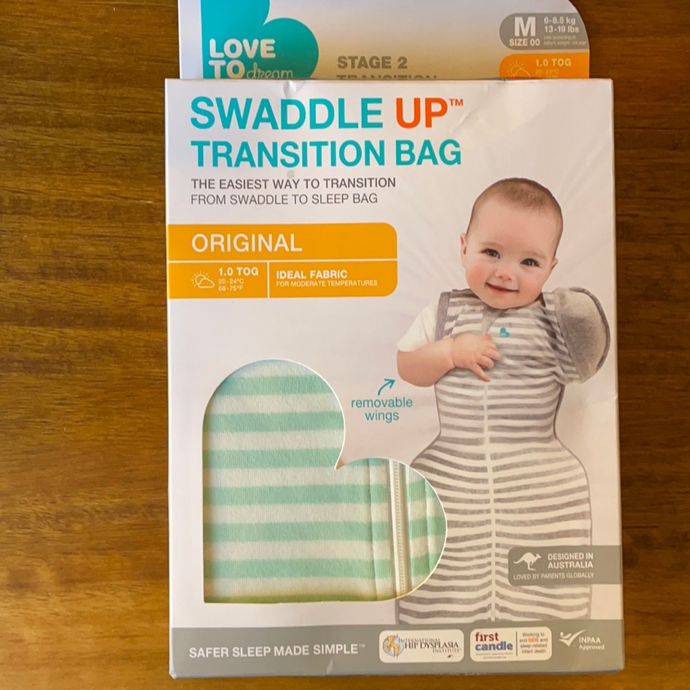 Swaddle up, aqua with removable wing arms.